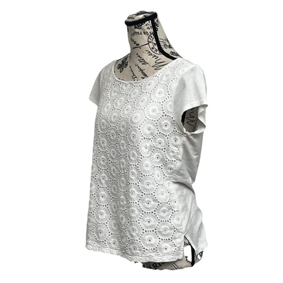 Vtg Y2k Retro The Limited Ivory Eyelet Crochet Blouse Beach Cottegecore M Preppy - Picture 3 of 11